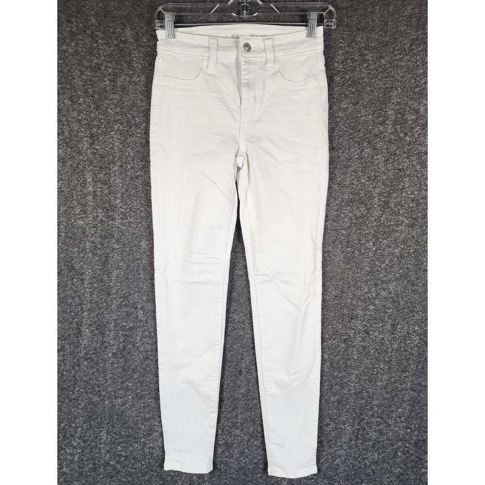 American Eagle Jeggings Womens 00 High Rise Jegging White Next Level Stretch EUC